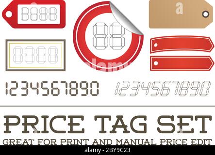 Vector Price Tag Set enable for print or manual price edit Stock Vector