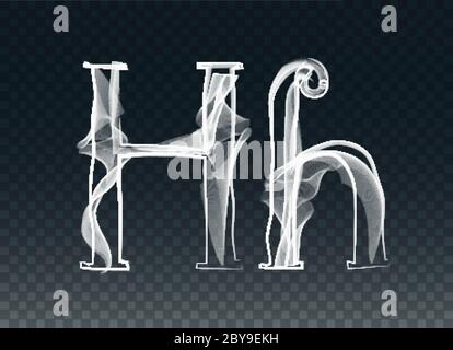 Vector Smoke or Haze Letter Font Type, two letters Stock Vector