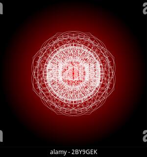 Red abstract line pattern background . Mandala guiiloche spirographic elements for design. Stock Photo