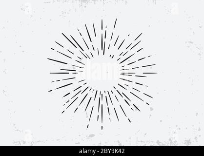 Sunburst on Starburst Element for Logo Creating or using as Icon Stock Vector