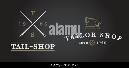 Set of Vector Tailoring Tailor Sew Elements and Sewing Knitting Illustration can be used as Logo or Icon in premium quality Stock Vector