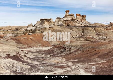 NM00575-00...NEW MEXICO - Formations in the Bisti (Bisti/De-Na-Zin) Wilderness, part of the Navajo Nation. Stock Photo