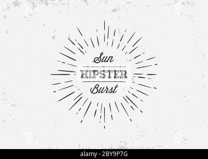 Sunburst on Starburst Element for Logo Creating or using as Icon Stock Vector