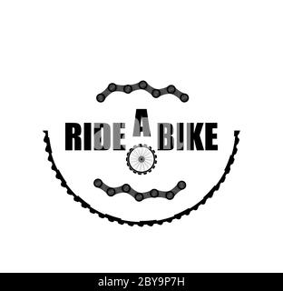 Bike chains set. modern icon bike chains. Ride a bike. Chain isolated on white. Bike wheel Stock Photo