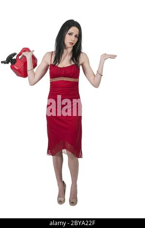 Woman with Gas Can Stock Photo