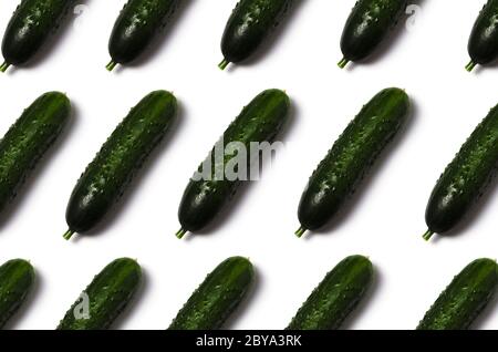 cucumbers with shadow on a white background Stock Photo