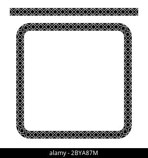 Vector Rounded Corner Square Floral Frame, Isolated On White Stock Vector