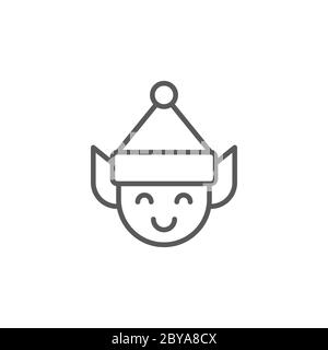 Elf vector icon symbol isolated on white background Stock Vector