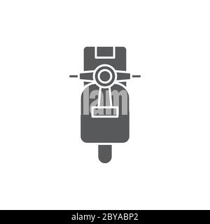Delivery bike vector icon symbol transportation isolated on white background Stock Vector