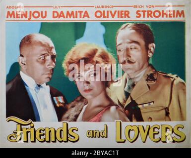 ERICH VON STROHEIM LILI DAMITA and ADOLPHE MENJOU in FRIENDS AND LOVERS 1931 director VICTOR SCHERTZINGER novel Maurice Dekobra RKO Radio Pictures Stock Photo