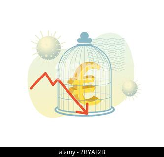 Coronavirus Impact on Economy - Illustration as EPS 10 File Stock Vector