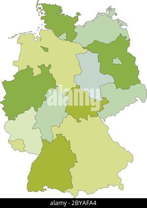 Germany - Highly detailed editable political map with separated layers. Stock Vector