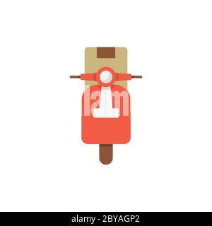 Delivery bike vector icon symbol transportation isolated on white background Stock Vector