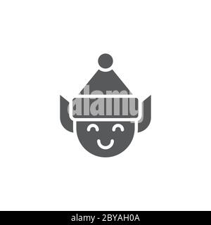 Elf vector icon symbol isolated on white background Stock Vector