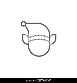 Elf vector icon symbol isolated on white background Stock Vector
