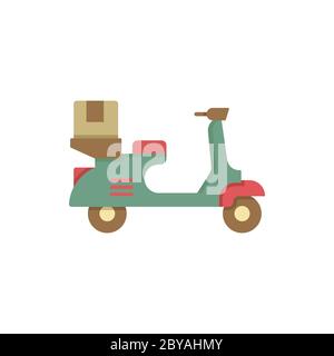 Delivery bike vector icon symbol transportation isolated on white background Stock Vector