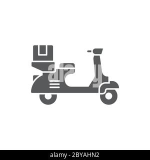 Delivery bike vector icon symbol transportation isolated on white background Stock Vector