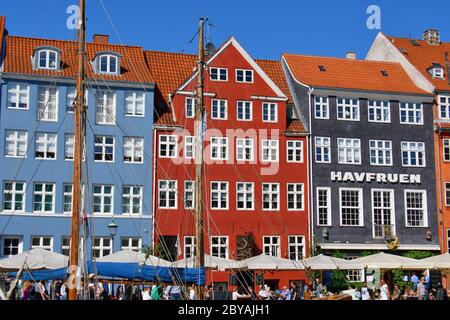 Nyhavn, New Harbour, Copenhagen, København, Denmark, Europe Stock Photo