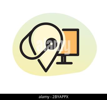 Telemedicine on Specific Location - Icon as EPS 10 File Stock Vector