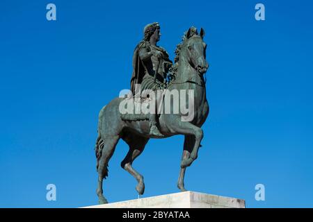 View of Louis XIV statue, Lyon, France Stock Photo