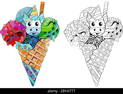 Unicorn Ice Cream Vector Images (over 1,400)