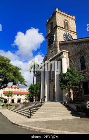 Kawaiahao Church, Honolulu City, Oahu Island, Hawaii, USA Stock Photo