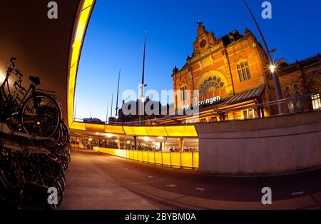 underground parking for bicycles by Central statio Stock Photo