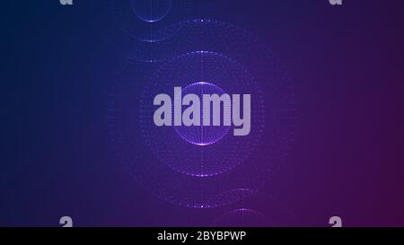 Sphere particles with glowing lights dots. Stock Vector
