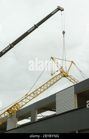 Collapsed mobile tower crane (Holland) Stock Photo