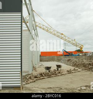 Collapsed mobile tower crane (Holland) Stock Photo