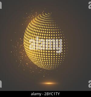 Glitter abstract globe dotted sphere. Stock Vector