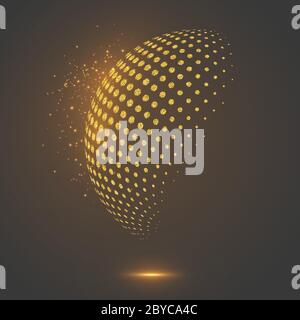 Glitter abstract globe dotted sphere. Stock Vector