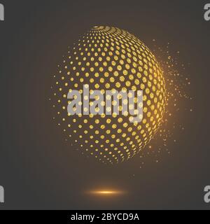 Glitter abstract globe dotted sphere. Stock Vector