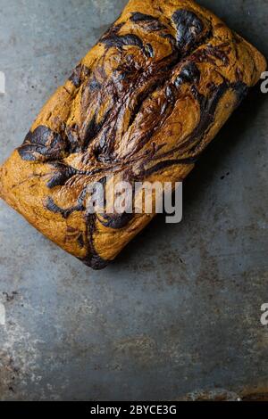 Matcha chocolate loaf cake Stock Photo