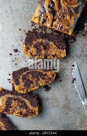 Matcha chocolate loaf cake Stock Photo