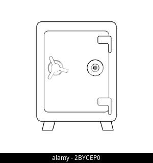 Safe isolated. Icon in line. Stock Vector