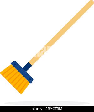 Brush for cleaning with large bristles flat isolated Stock Vector