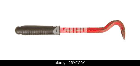 Old red crowbar Stock Photo