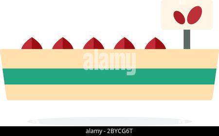 Flower seeds planted in a long pot flat isolated Stock Vector