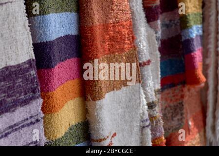 Fabrics with different colors and good texture Stock Photo