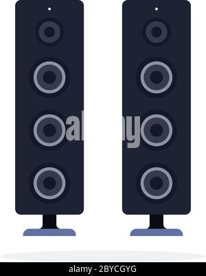 Home stereo system flat isolated Stock Vector