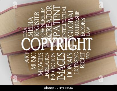 Copyright word cloud concept Stock Photo