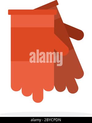 Rubber gloves for work at home flat isolated Stock Vector