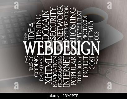 Word cloud webdesign concept Stock Photo