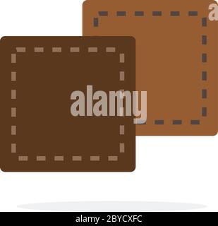 Square pieces of leather vector flat isolated Stock Vector