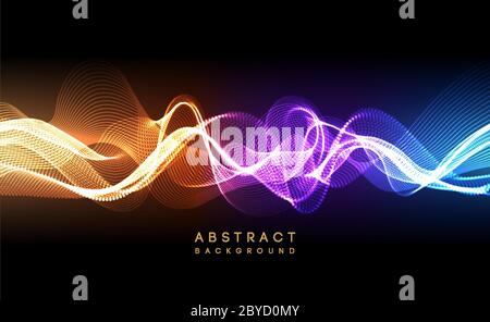 Hi-tech futuristic techno background, neon shapes and dots. Technology connection, big data, dotted structure Stock Vector