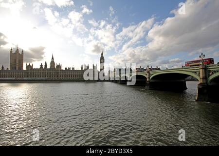 Westminster Big Ben and the Houses of Parliment Stock Photo