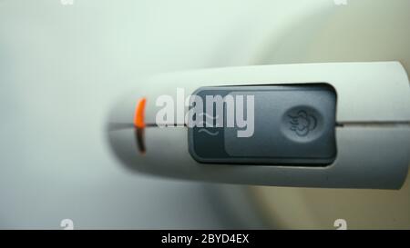 Kettle handle and release button, white goods concept Stock Photo