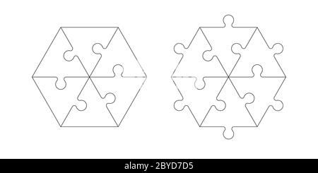Set of triangle puzzle pieces Stock Vector