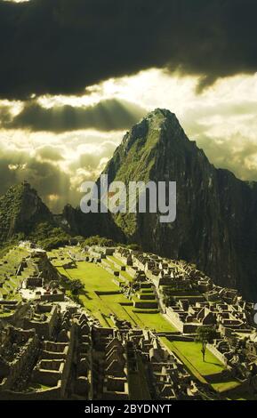 beautiful hidden city Machu Picchu in Peru. Machu Picchu is a 15th
